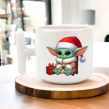 Yeni Yıl Yılbaşı Noel Tasarımlı T Kulp Seramik Kupa