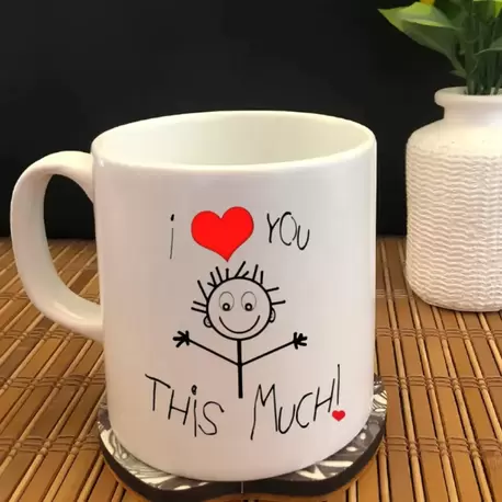  I love you Romantik çöp adam - Beyaz Kupa