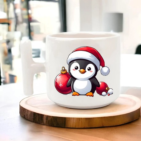 Yeni Yıl Yılbaşı Noel Tasarımlı T Kulp Seramik Kupa