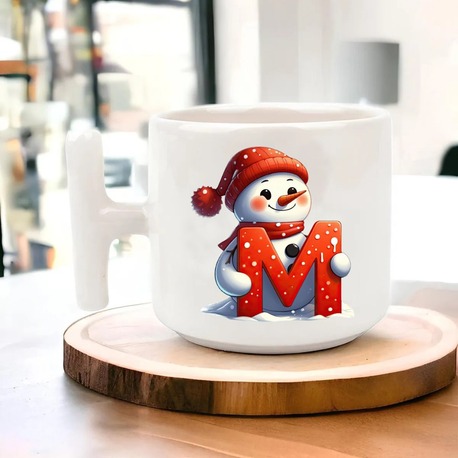 Yeni Yıl Yılbaşı Noel Tasarımlı T Kulp Seramik Kupa