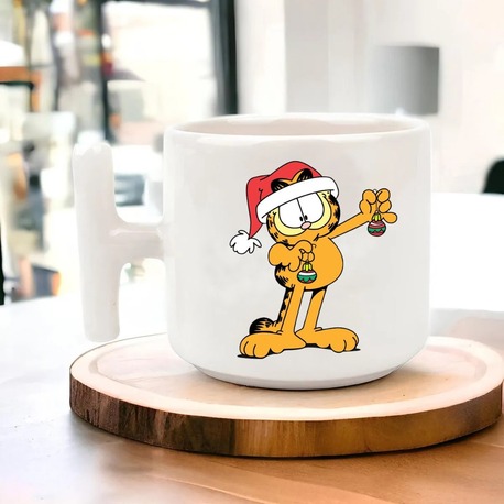 Yeni Yıl Yılbaşı Noel Tasarımlı T Kulp Seramik Kupa