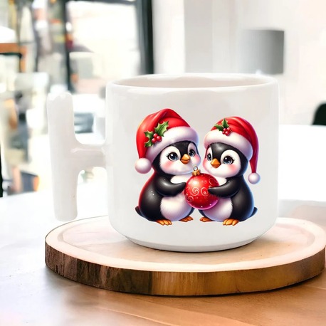 Yeni Yıl Yılbaşı Noel Tasarımlı T Kulp Seramik Kupa