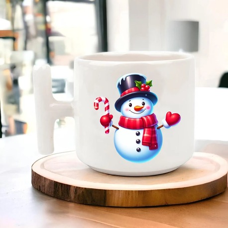 Yeni Yıl Yılbaşı Noel Tasarımlı T Kulp Seramik Kupa