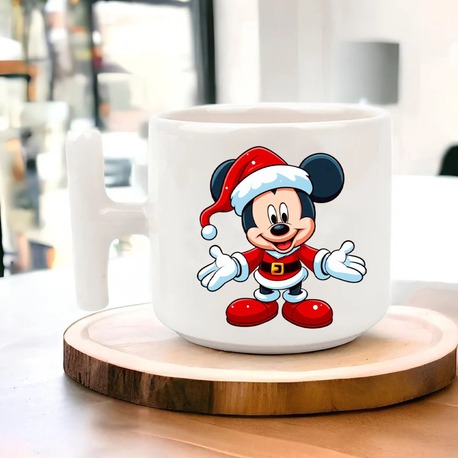 Yeni Yıl Yılbaşı Noel Tasarımlı T Kulp Seramik Kupa