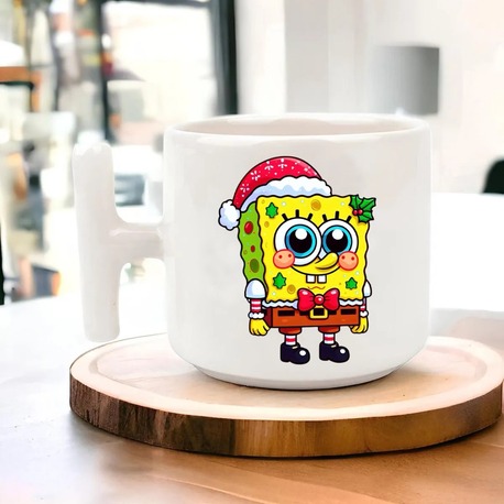 Yeni Yıl Yılbaşı Noel Tasarımlı T Kulp Seramik Kupa