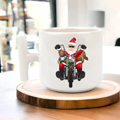 Yeni Yıl Yılbaşı Noel Tasarımlı T Kulp Seramik Kupa