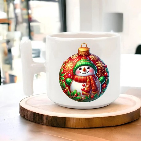 Yeni Yıl Yılbaşı Noel Tasarımlı T Kulp Seramik Kupa