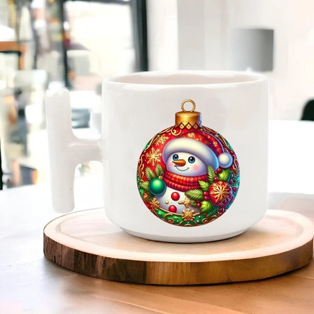 Yeni Yıl Yılbaşı Noel Tasarımlı T Kulp Seramik Kupa