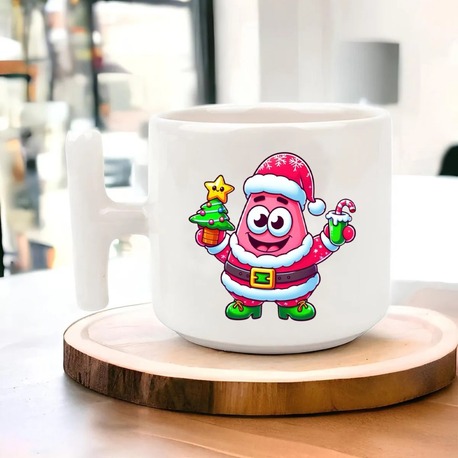 Yeni Yıl Yılbaşı Noel Tasarımlı T Kulp Seramik Kupa