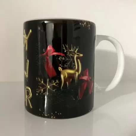 Yeni Yıl Hediye 'Happy New Year' Kupa Bardak Siyah