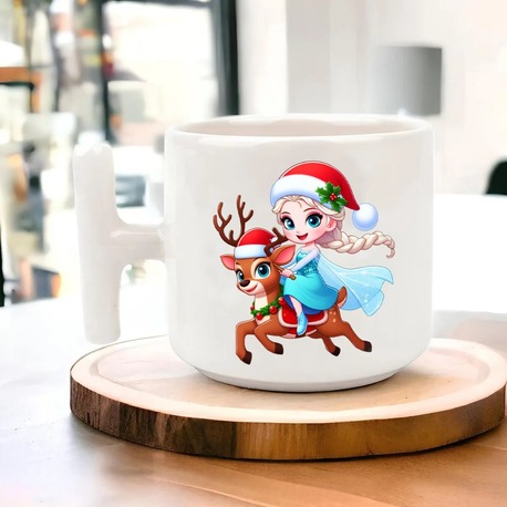 Yeni Yıl Yılbaşı Noel Tasarımlı T Kulp Seramik Kupa
