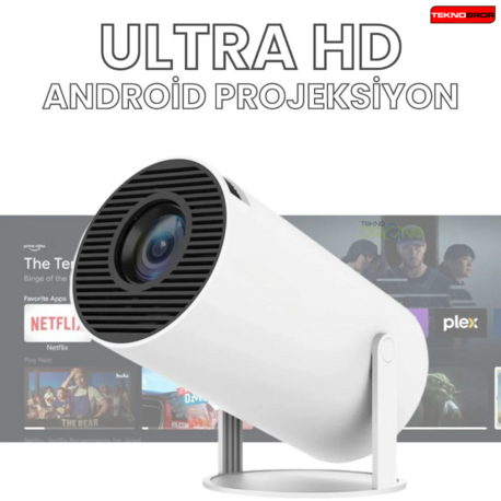 Taşınabilir Android Projeksiyon En Güncel Versiyon Wifi Destekli Akıllı Sinema Projektör HD