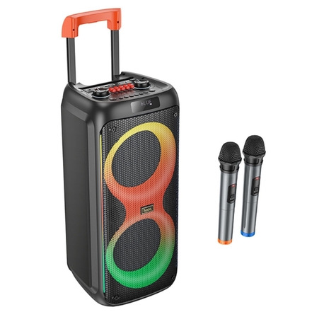 Hoco. HA7 Leader 30W Bluetooth 5.0 Destekli 2 Karaoke Mikrofonlu RGB LED Işıklı Taşınabilir