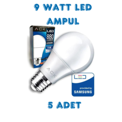 9 WATT BEYAZ IŞIK LED AMPUL  (5 ADET GÖNDERİLECEKTİR)
