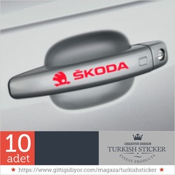 006 - SKODA KAPI KOLU STICKER SETİ 10'lu SET