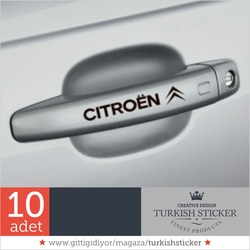 002 - CITROEN KAPI KOLU - JANT STICKER SETİ 10'lu SET