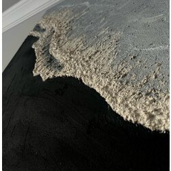 Black beach and ocean 