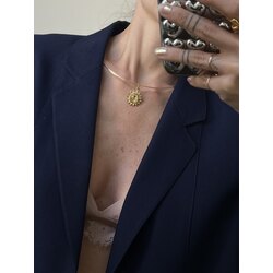 18k Altın Kaplama Güneş Figürlü Choker Kolye (1 Adet)