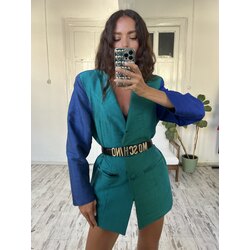 %100 İpek Tafta Blok Renk Astarlı Premium Blazer