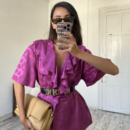 Liesbeth Zeese Silky Satin Touch Jakarlı Premium Ceke Gömlek