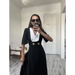 Maxi Yaka Limited Edition Kontrast Elbise