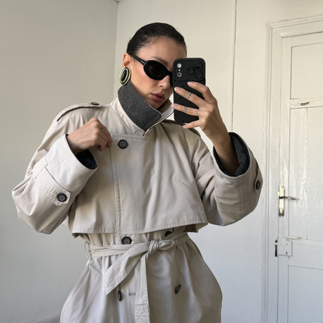 Alman Üretim İçi Polar Kaplama 3 Mevsim Trenchcoat