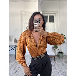Ribol W. Tasarım Ürünü Silky Touch Gold Yaka Detaylı Bluz