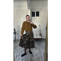 Sandra Seebeck Tasarımcı İmzalı Dökümlü Astarlı Midi Etek