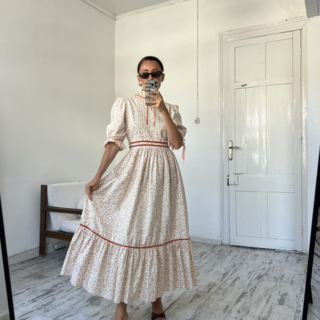 Orjinal Fransız Victırian %100 Pamuk Maxi Premium Seri Elbise