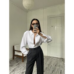 İşleme ve Delikişi Yaka Detaylı Premium Oversize Gömlek