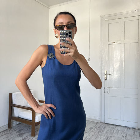 Mode aus Salzburg %100 Keten Broş Detaylı Exclusive Seri Sıfır Elbise