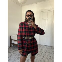 Basler İskoç Tartan Kolej Tipi %73 Yün Dokuma Exclusive Blazer