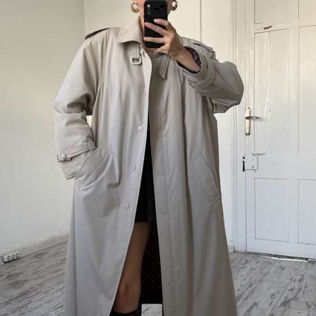 Alman Üretim İçi Dolgulu 3 Mevsim Maxi Trenchcoat