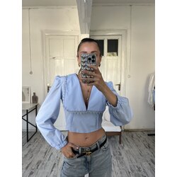 Maxi Yaka Korsaj Detaylı Cotton Gömlek
