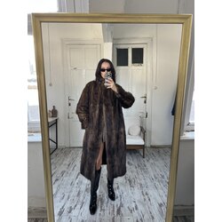 Stoll Hannover Alman Butik Üretim %100 Gerçek Mink Premium Kürk Kaban