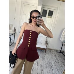 Straplez Astarlı Premium Kumaş ve Kalıp Top