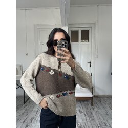 Country Blue Orjinal Avustırya Bavyera Wool Blend Kazak