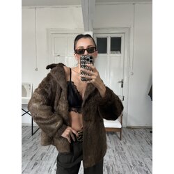 Pelzmoden Leppen Vrenden Ahaus %100 Gerçek Kürk Kaban