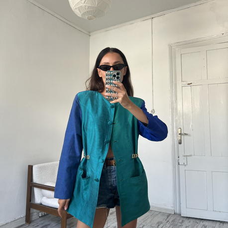 %100 İpek (Astar Dahil) Custom Made Nadir Parça Blazer