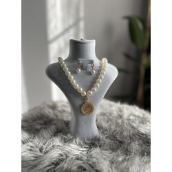 Yarım çerçeve kolye ve küpe