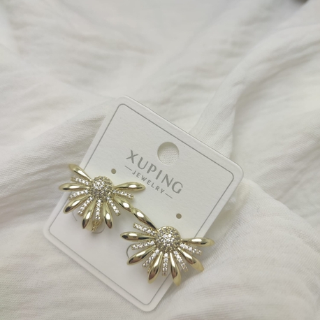 Çelik Xuping çiçek model taşlı küpe