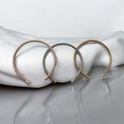 Gold Gümüş Üçlü Kombin Kelepçe Bileklik