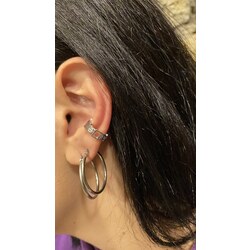 Talia Cartier Desen Kıkırdak Küpe•Silver