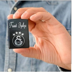 Kişiye Özel Tasarım Siyah Zippo Çakmak + Ahşap Çakmak Kutusu  Hediyeli
