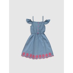 JEAN DRES PINK  EMBROIDERED 