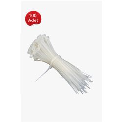 Beyaz 100 Adet Plastik Kelepçe Cırt Kablo 2.5x200MM