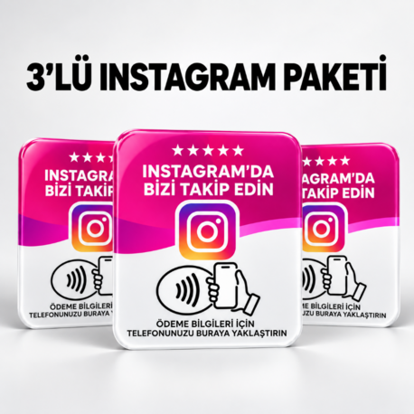 3'Lü Instagram NFC Kartı