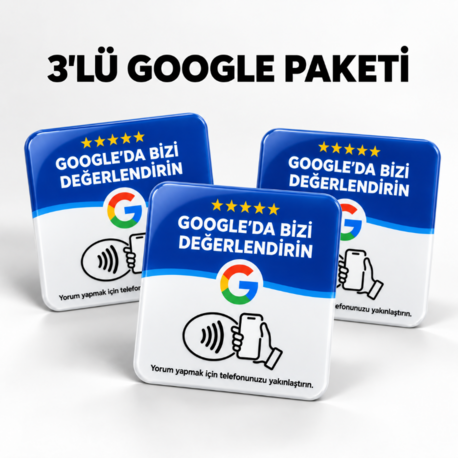 3'lü Google Nfc Yorum Kartı