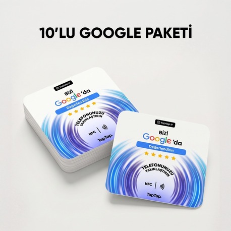 10'lu Google NFC Yorum Kartı