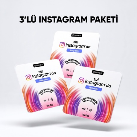 3'Lü Instagram NFC Kartı